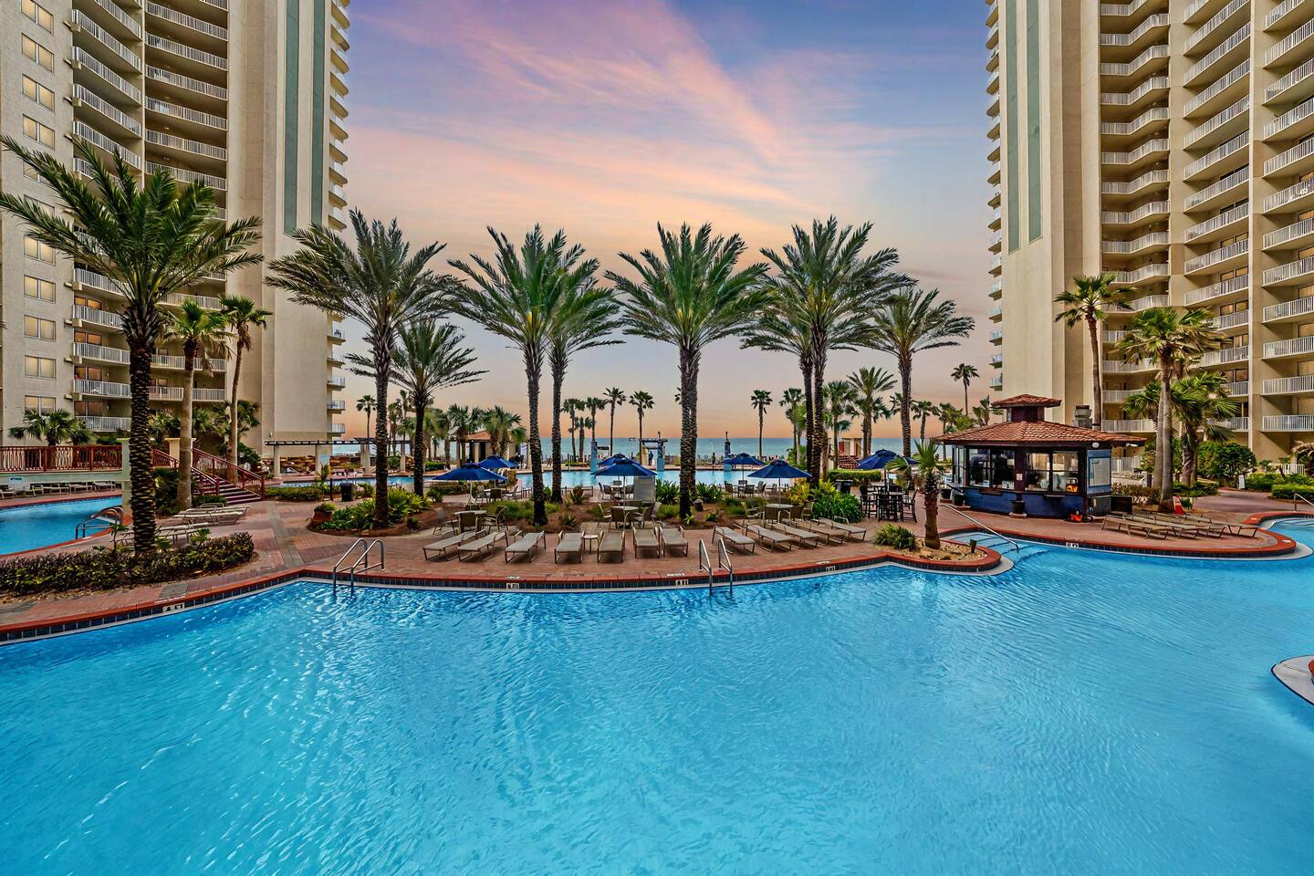 View of the ocean from a private balcony in Panama City Beach